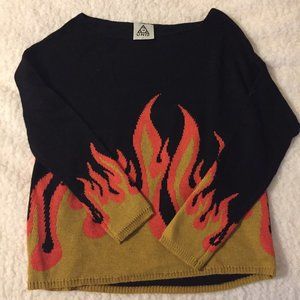 Rare UNIF Turn or Burn Flames Sweater